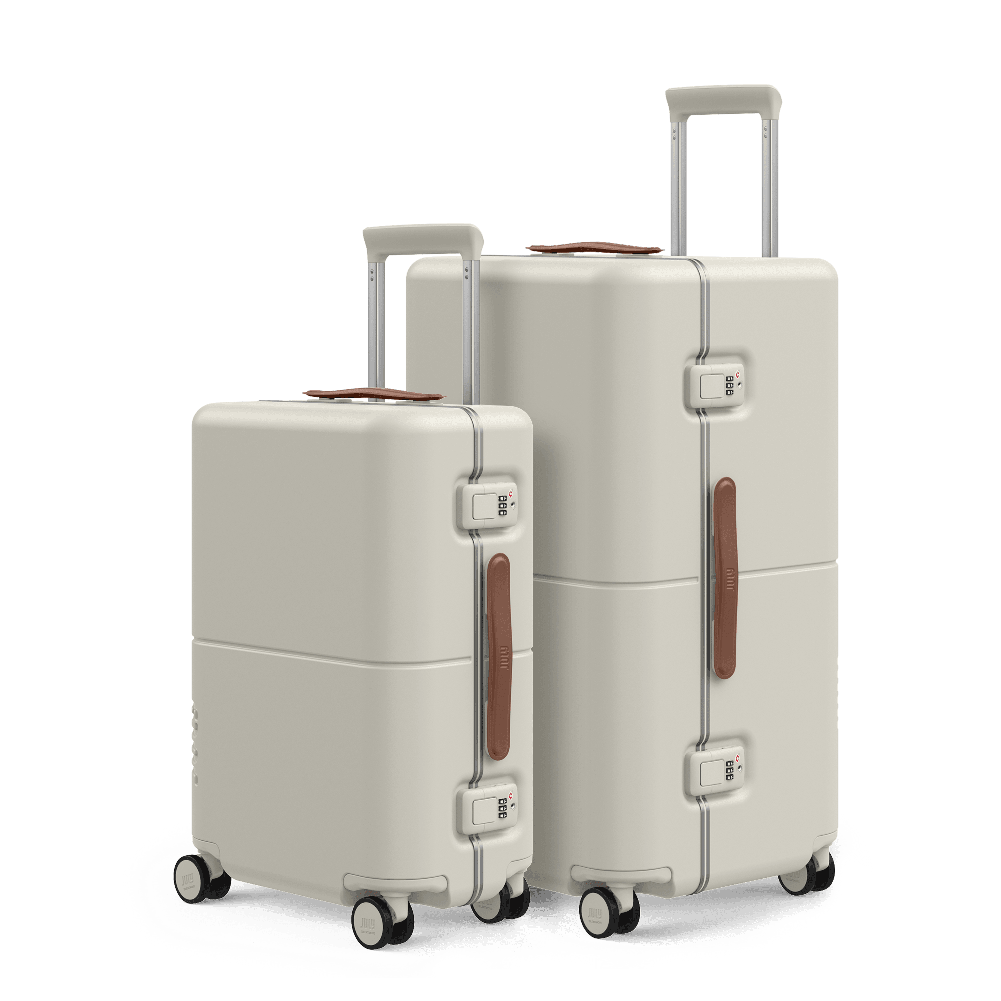 Checked Trunk Set Colour: Cream