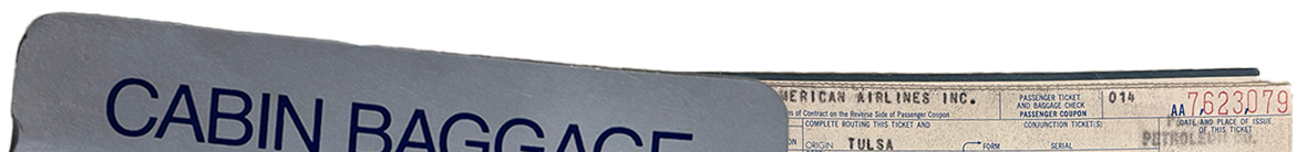 Cabin baggage tag strip with barcodes