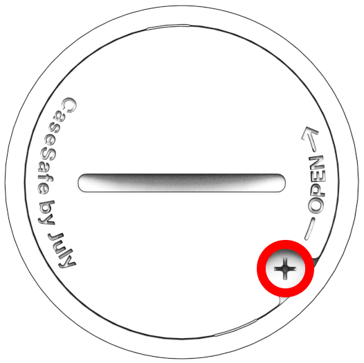 CaseSafe battery cover instructional diagram