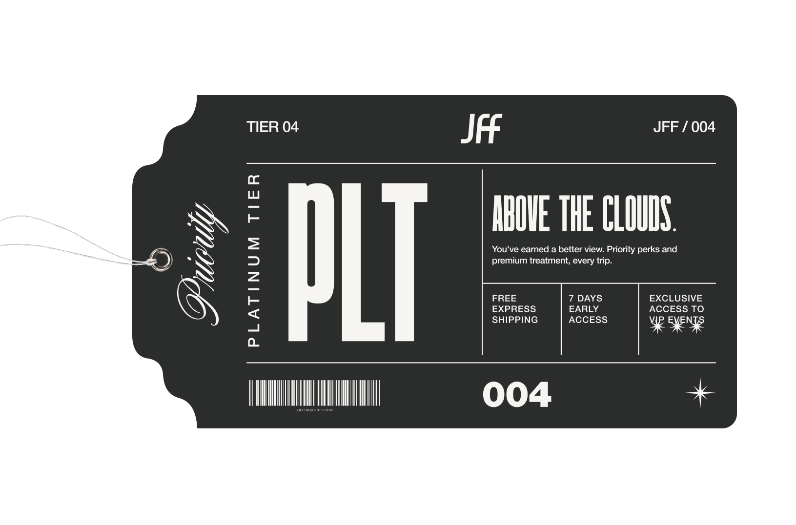 Platinum tier luggage tag