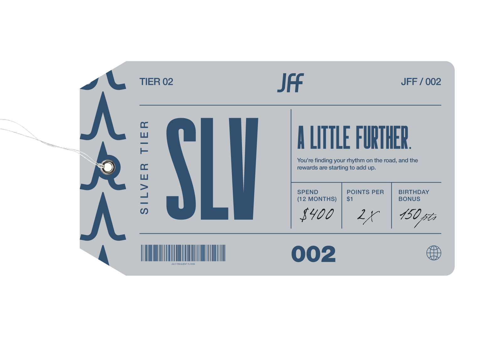 Silver tier luggage tag