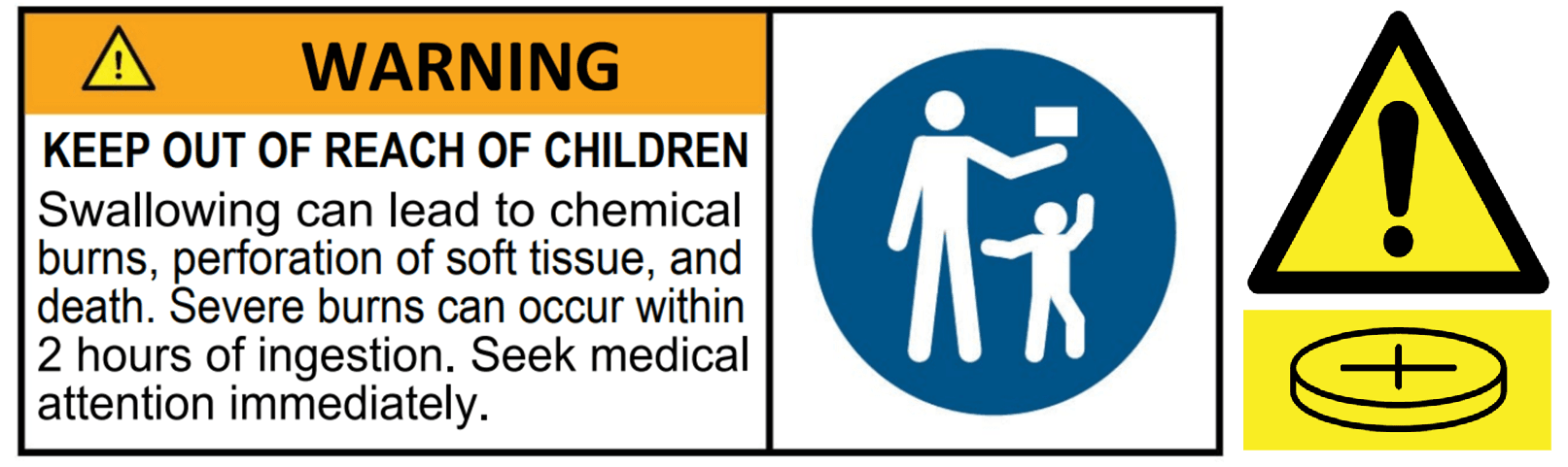 Battery safety warning icons