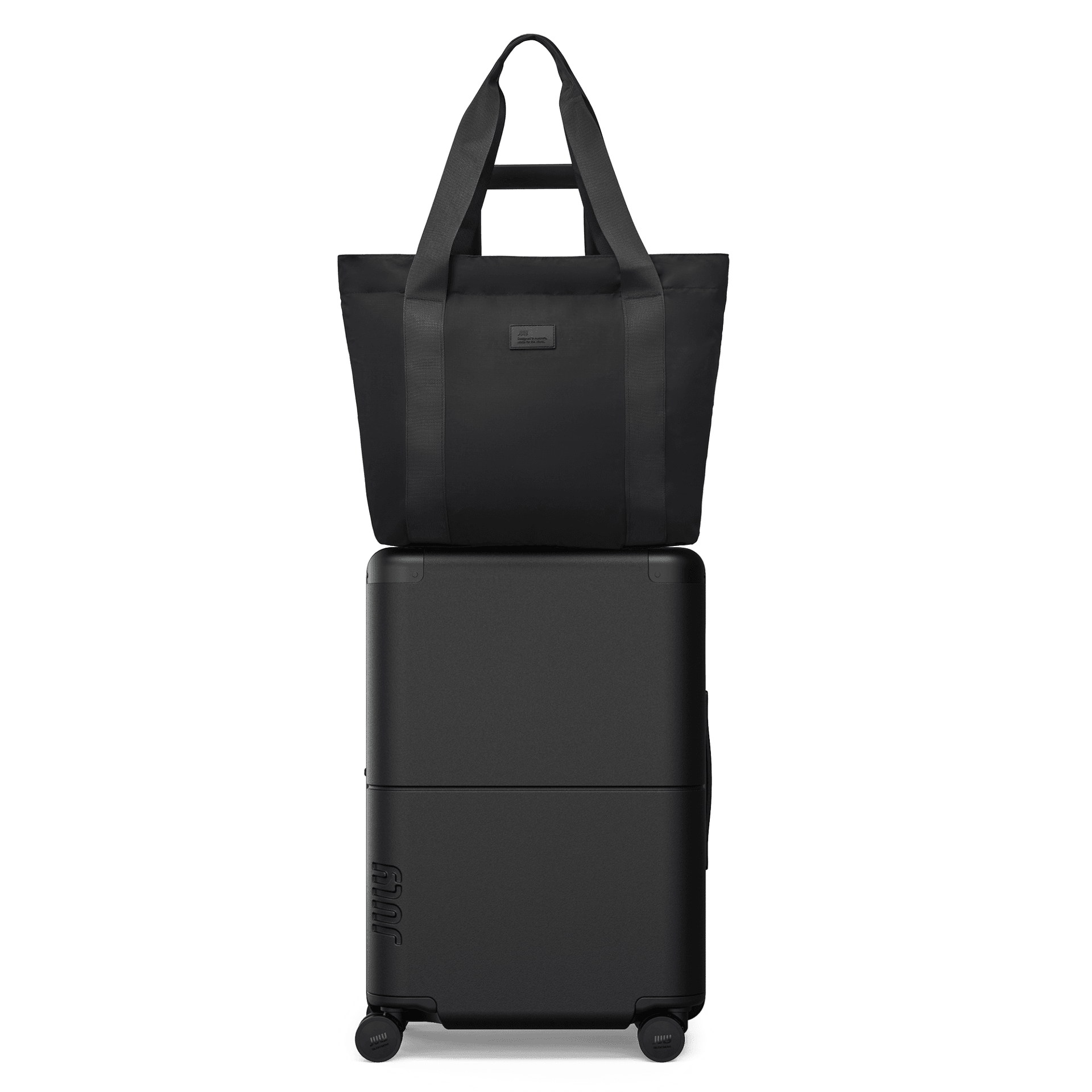 Carry On Max in Charcoal with packable travel tote